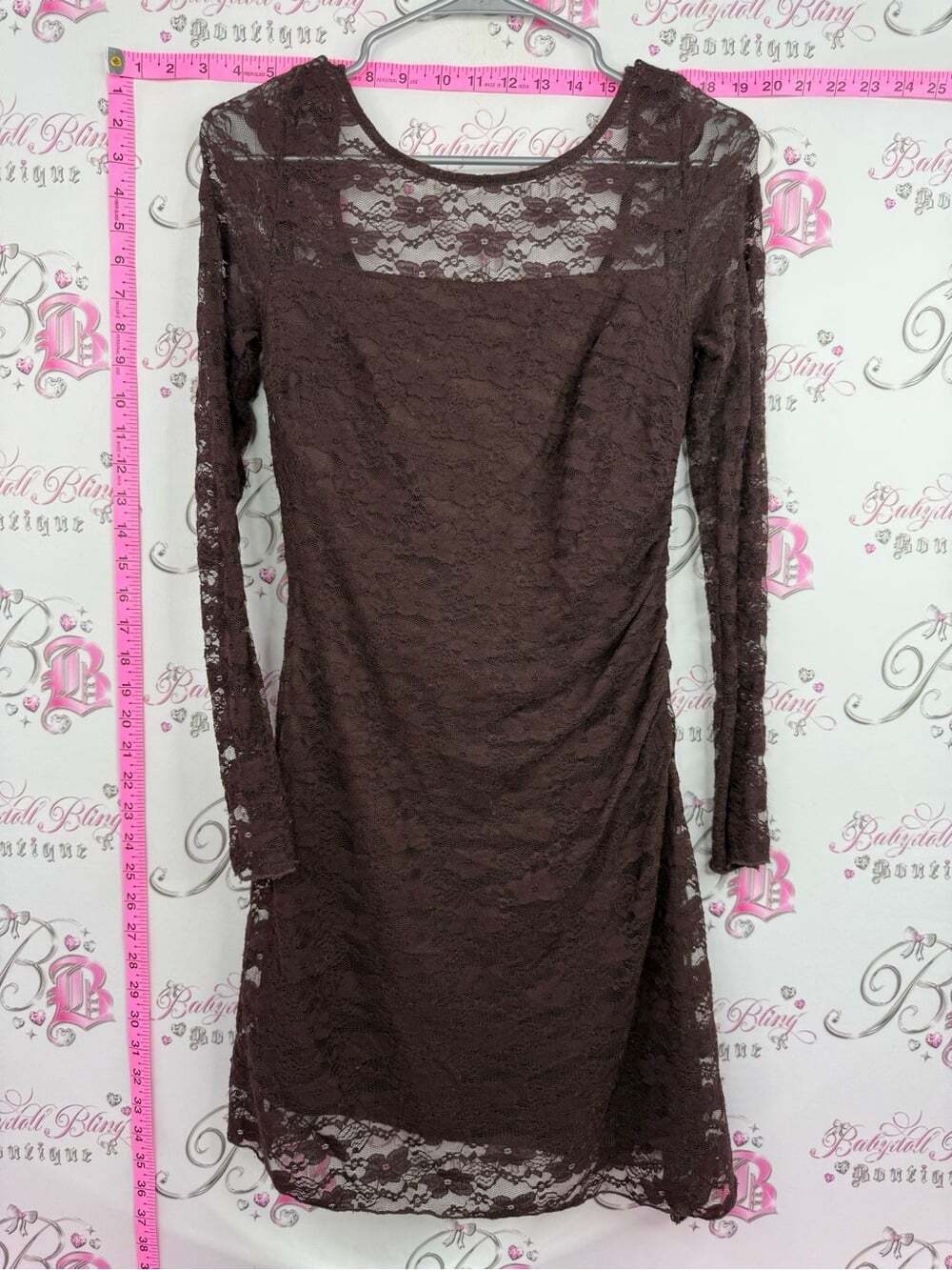 Emerald Sundae dress Lacie floral Brown Lace Long Sleeve Cocktail Dress